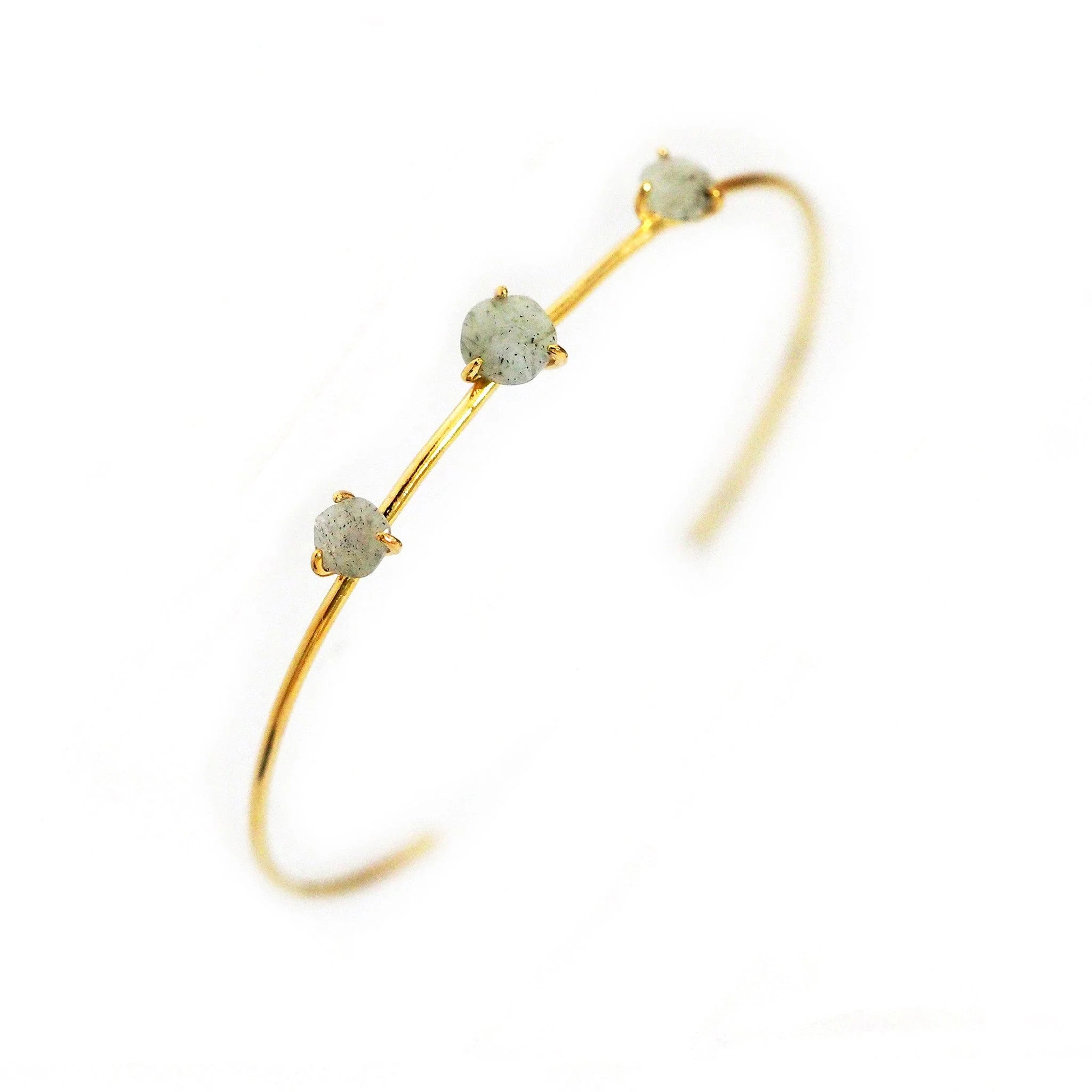 Labradorite Trio Stone Cuff Bracelet - Image 2