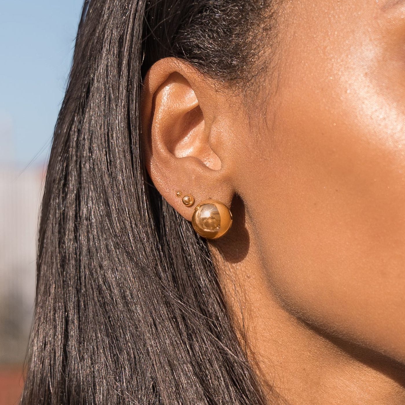 Gold Sphere Studs | 3mm - Image 2