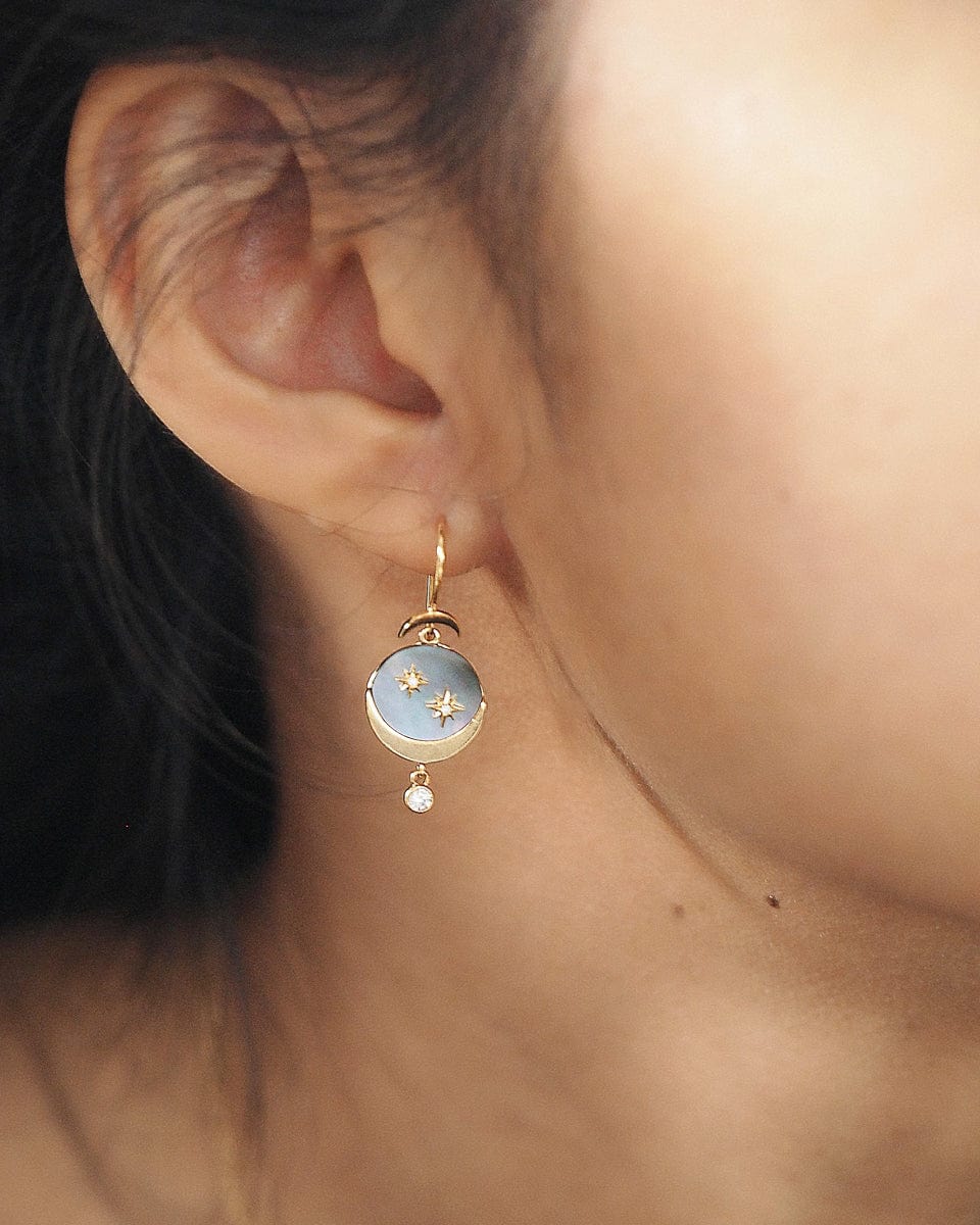 Celestial Abalone Drop Earrings - Image 2