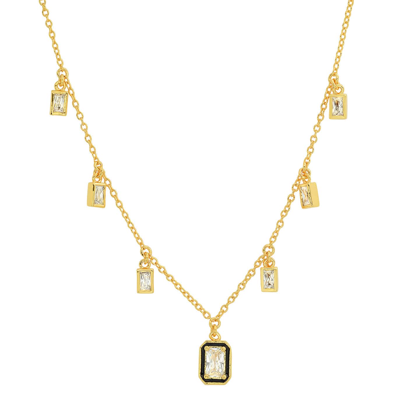 Glam CZ Baguette Necklace
