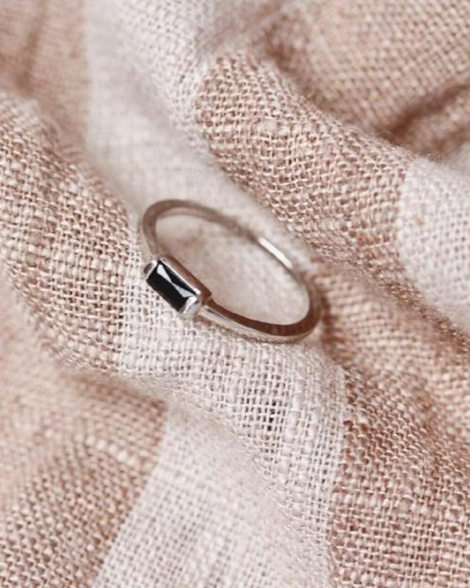 Silver Baguette Charm Ring - Image 2