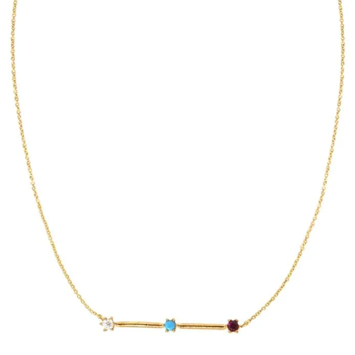 Color Trio Bar Necklace