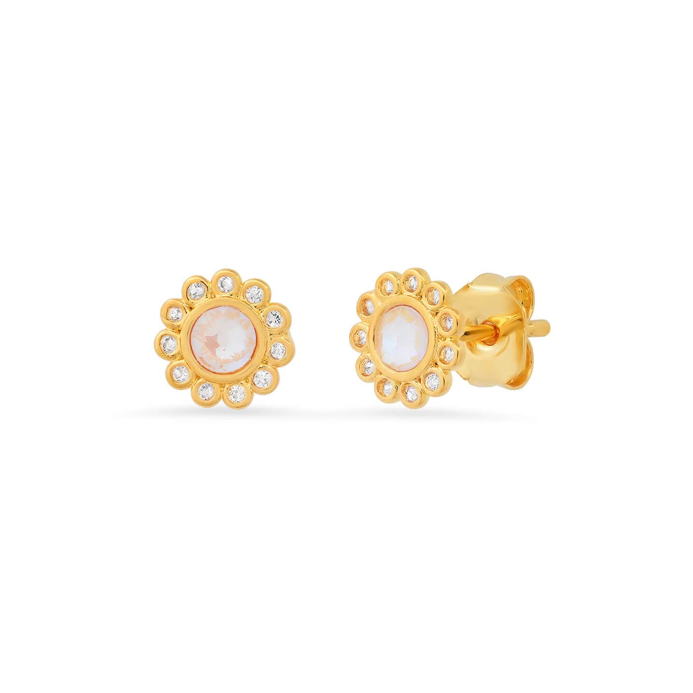 Bezel Flower Studs