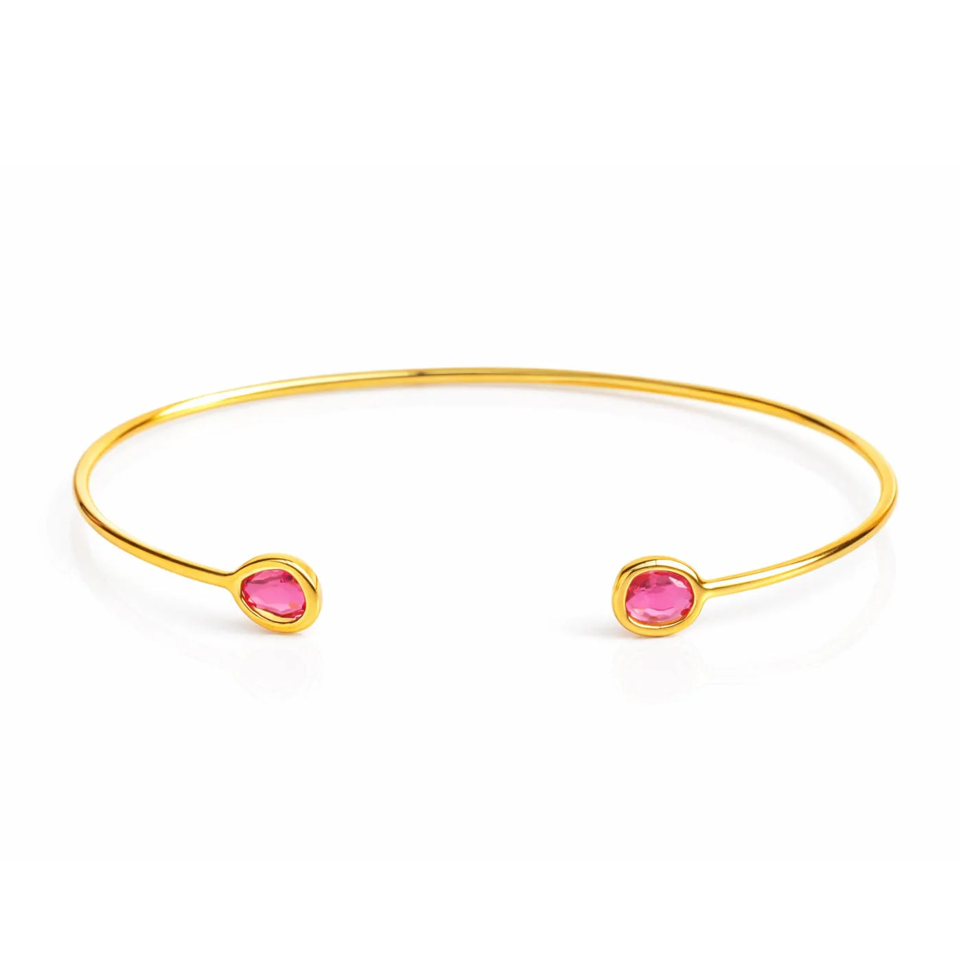Mini Glass Bezel Cuff Bracelet - Image 22