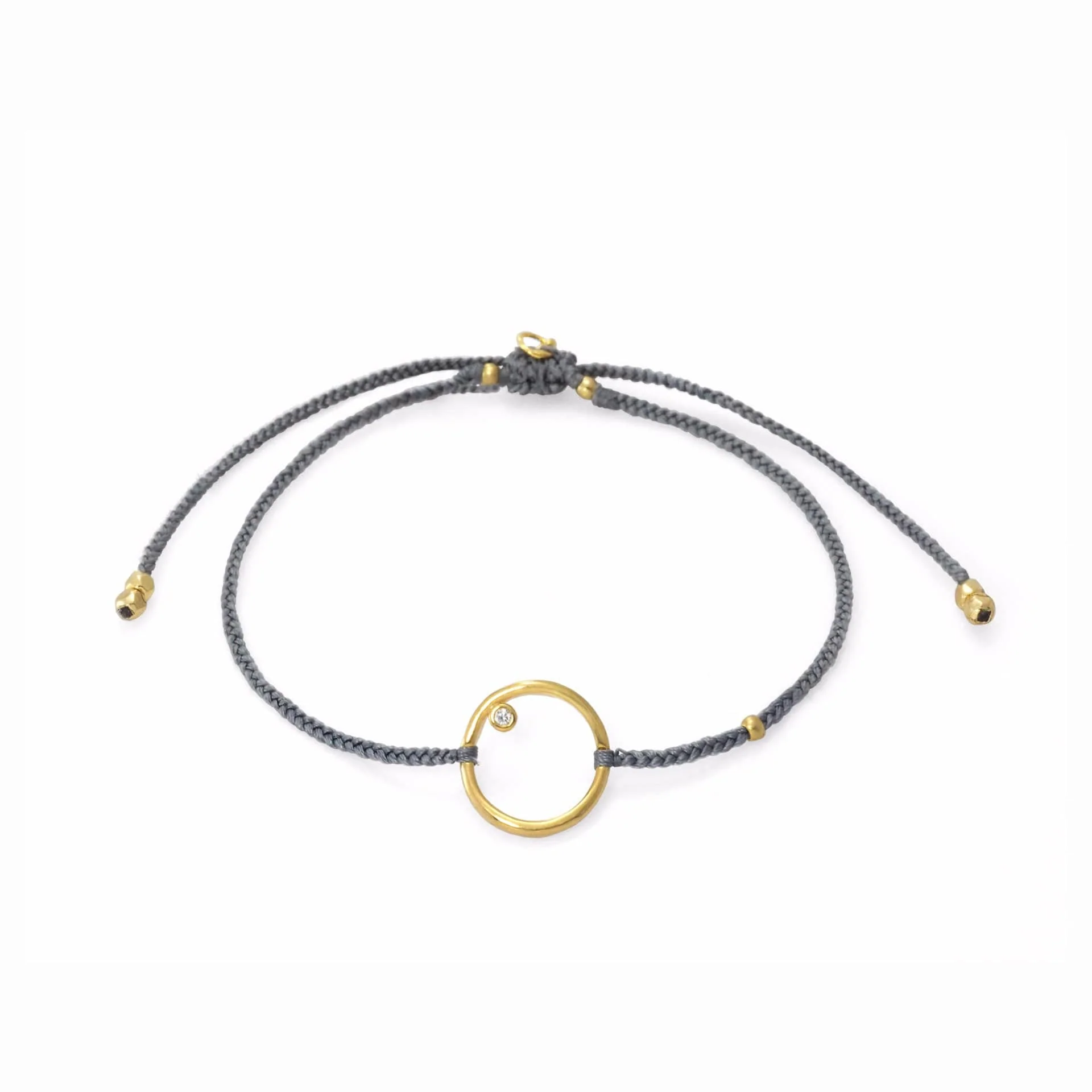 Open Circle Braided Charm Bracelet
