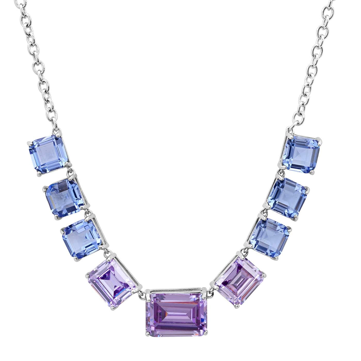 Chunky Emerald Cut Glass Stone Necklace - Image 5