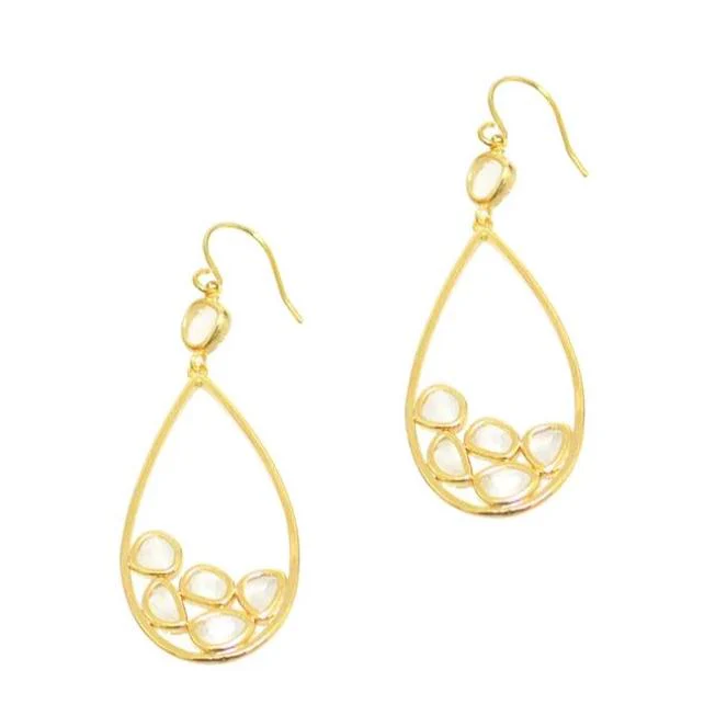 Clear Cluster Drop Earrings
