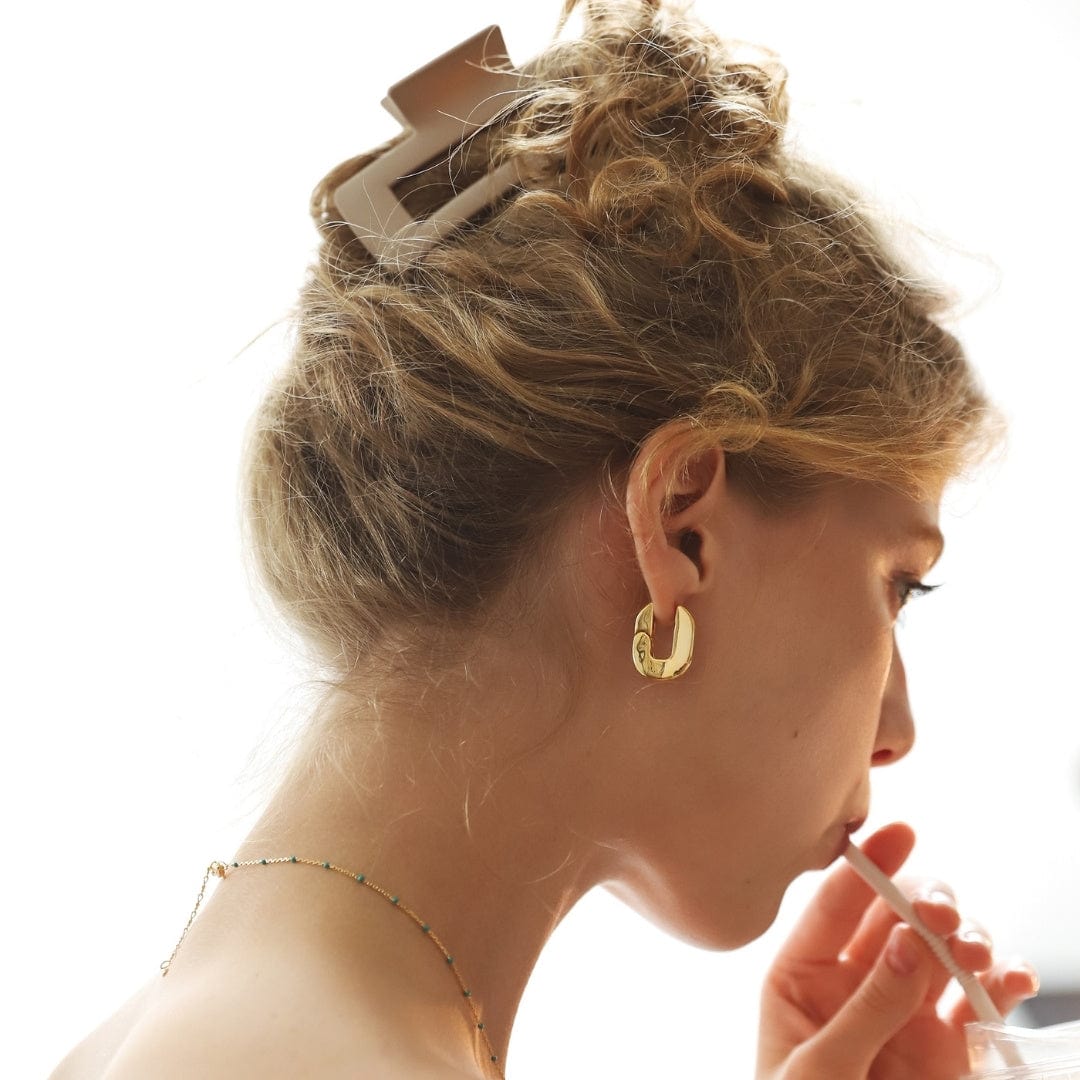 Contour Huggie Earrings - Image 2
