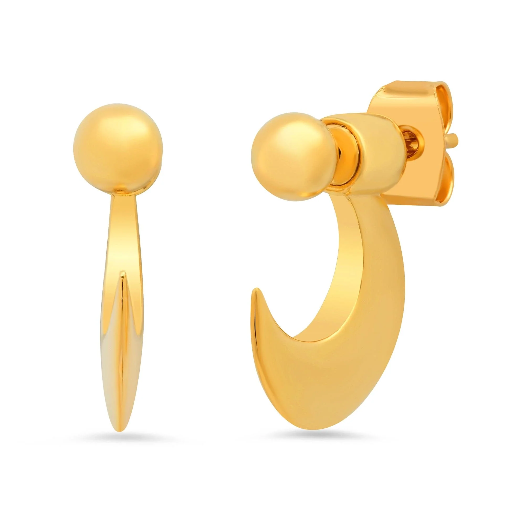 Crescent Moon Jacket Earrings