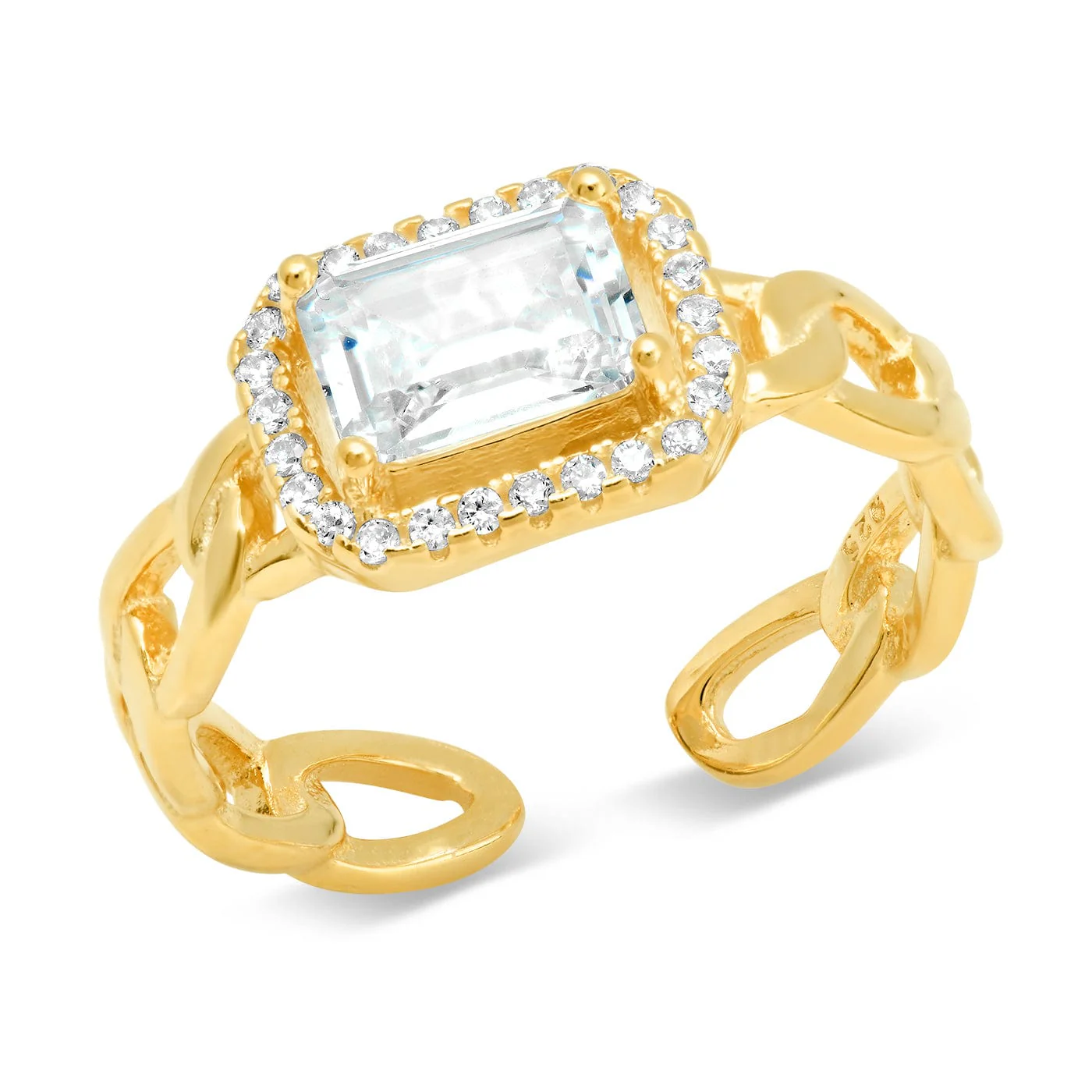 East West Emerald-Cut Ring - Image 4