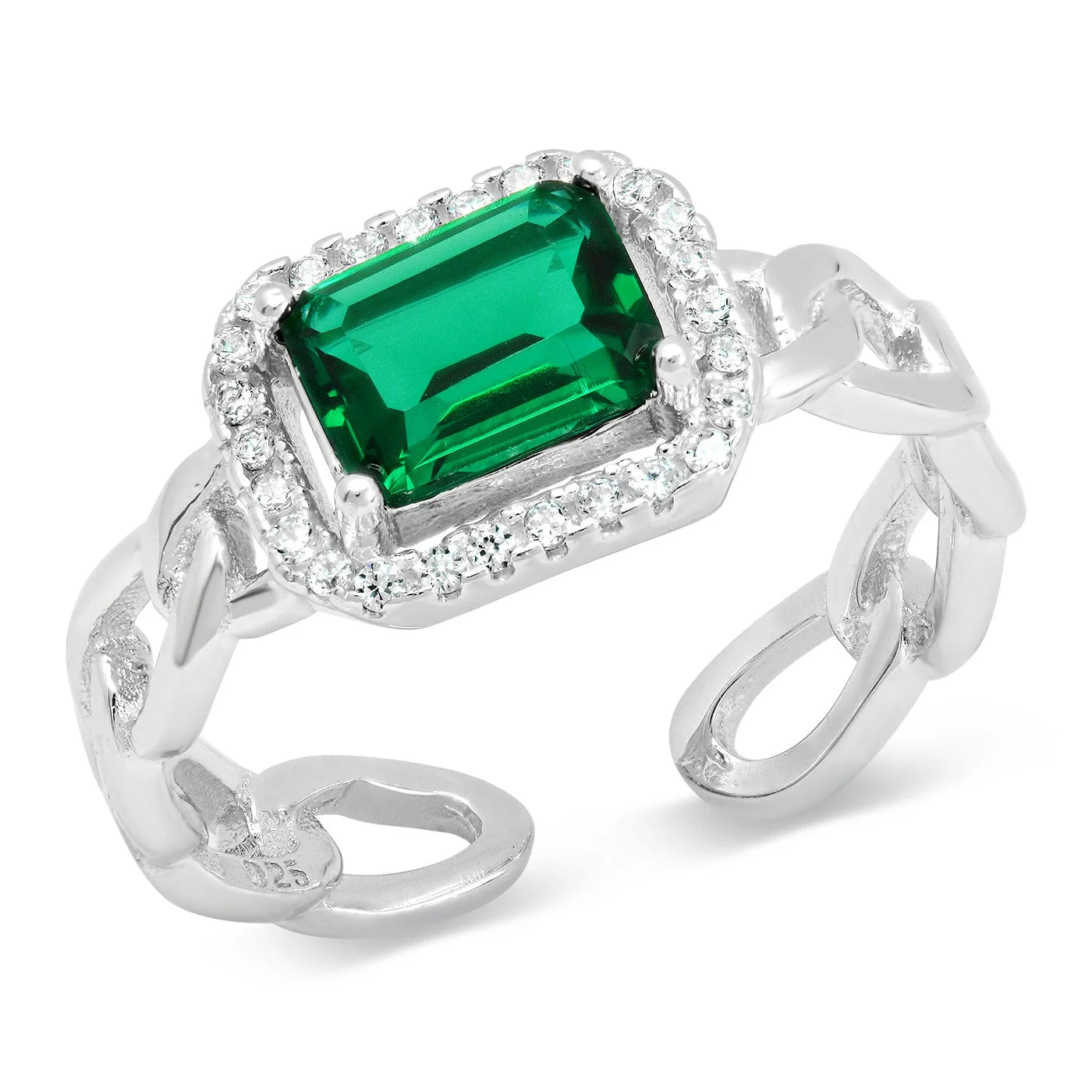 East West Emerald-Cut Ring - Image 6