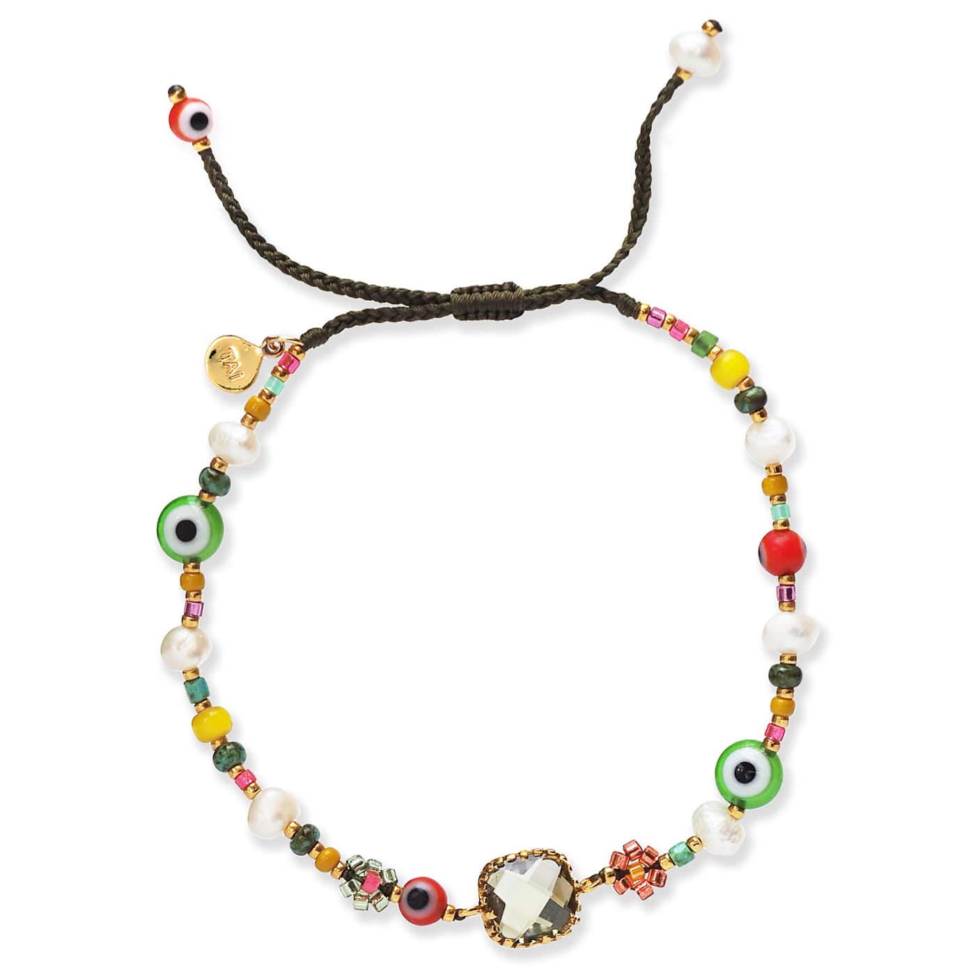 Kittisak Multi Colored Stone Evil Eye Bracelet - Image 2