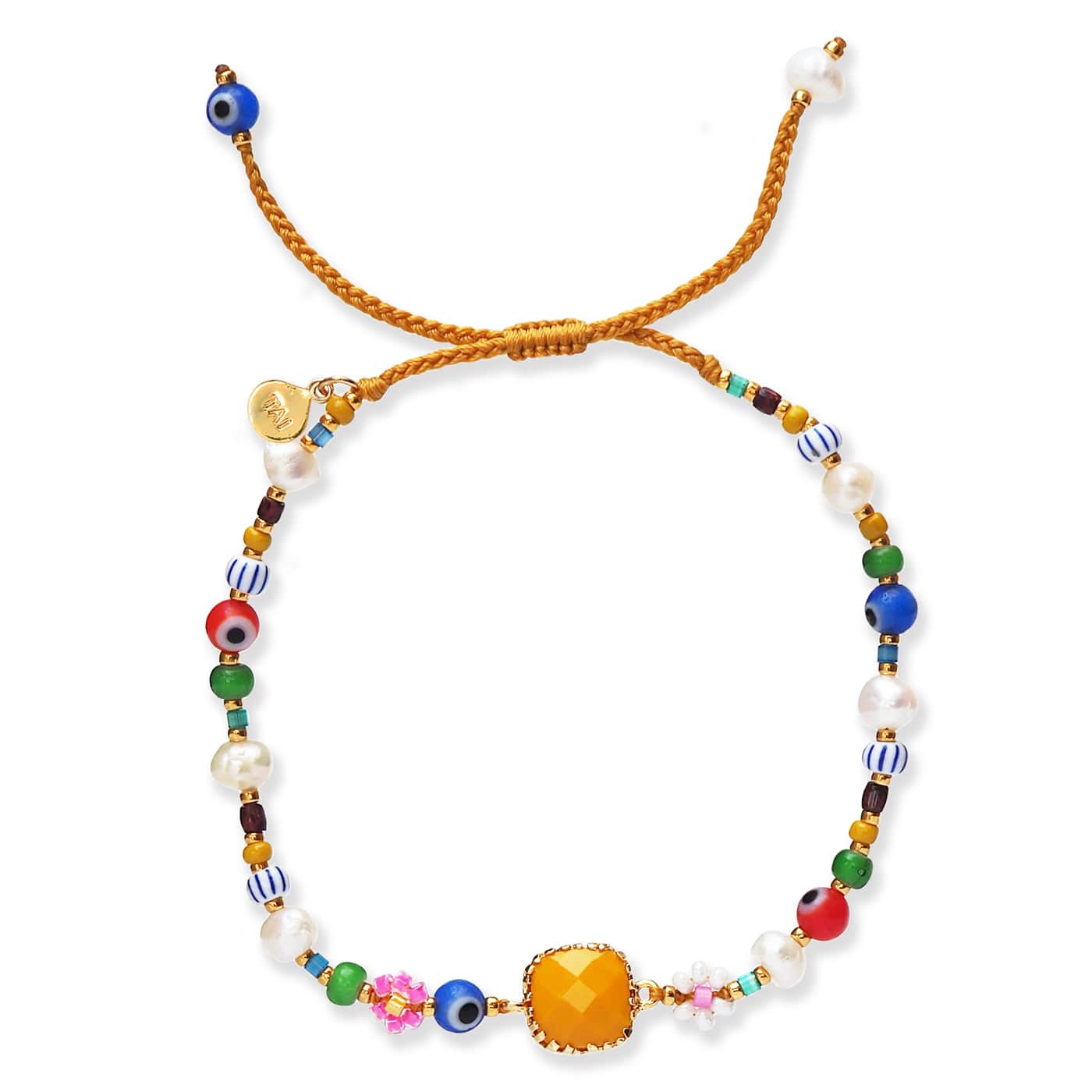 Kittisak Multi Colored Stone Evil Eye Bracelet - Image 4