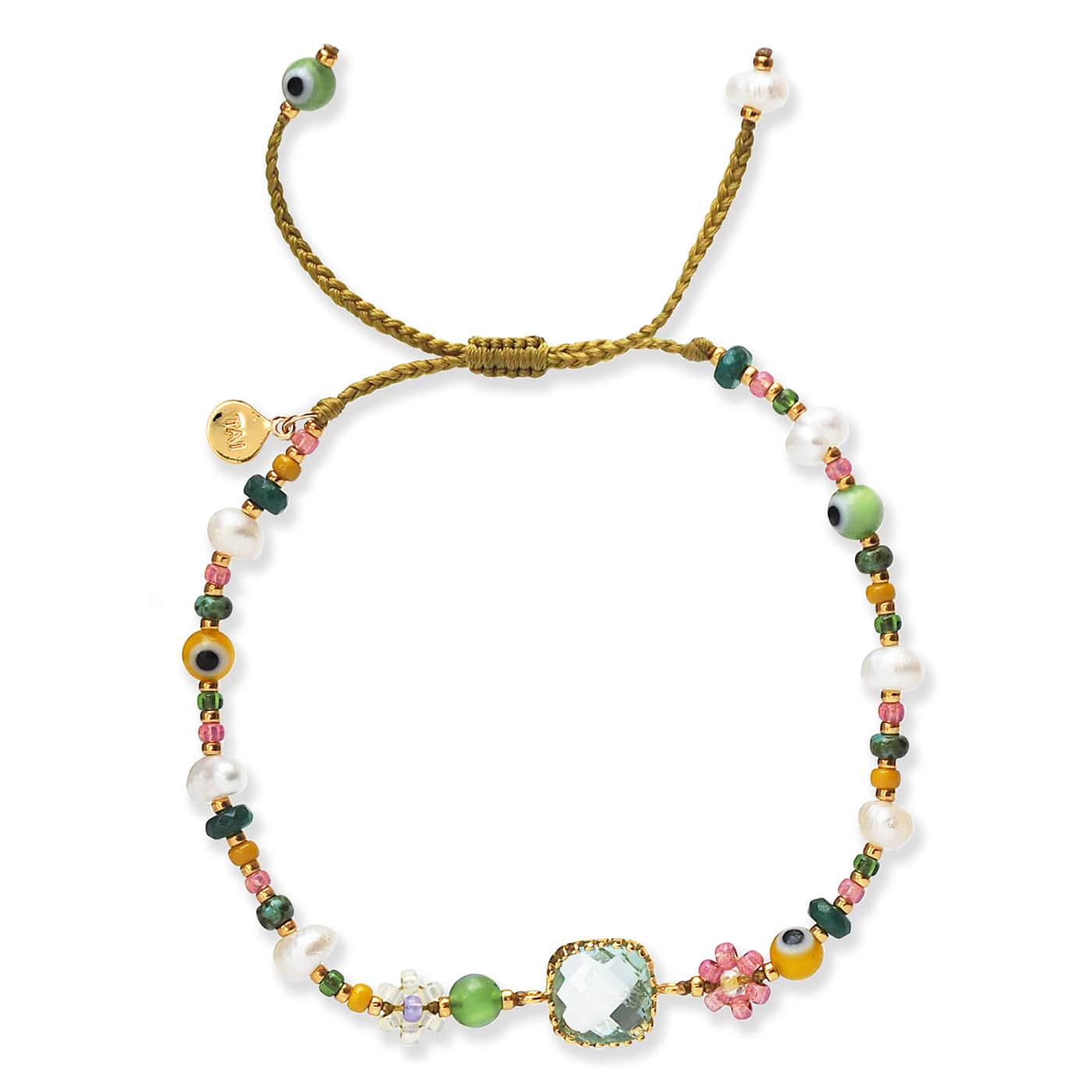 Kittisak Multi Colored Stone Evil Eye Bracelet - Image 5
