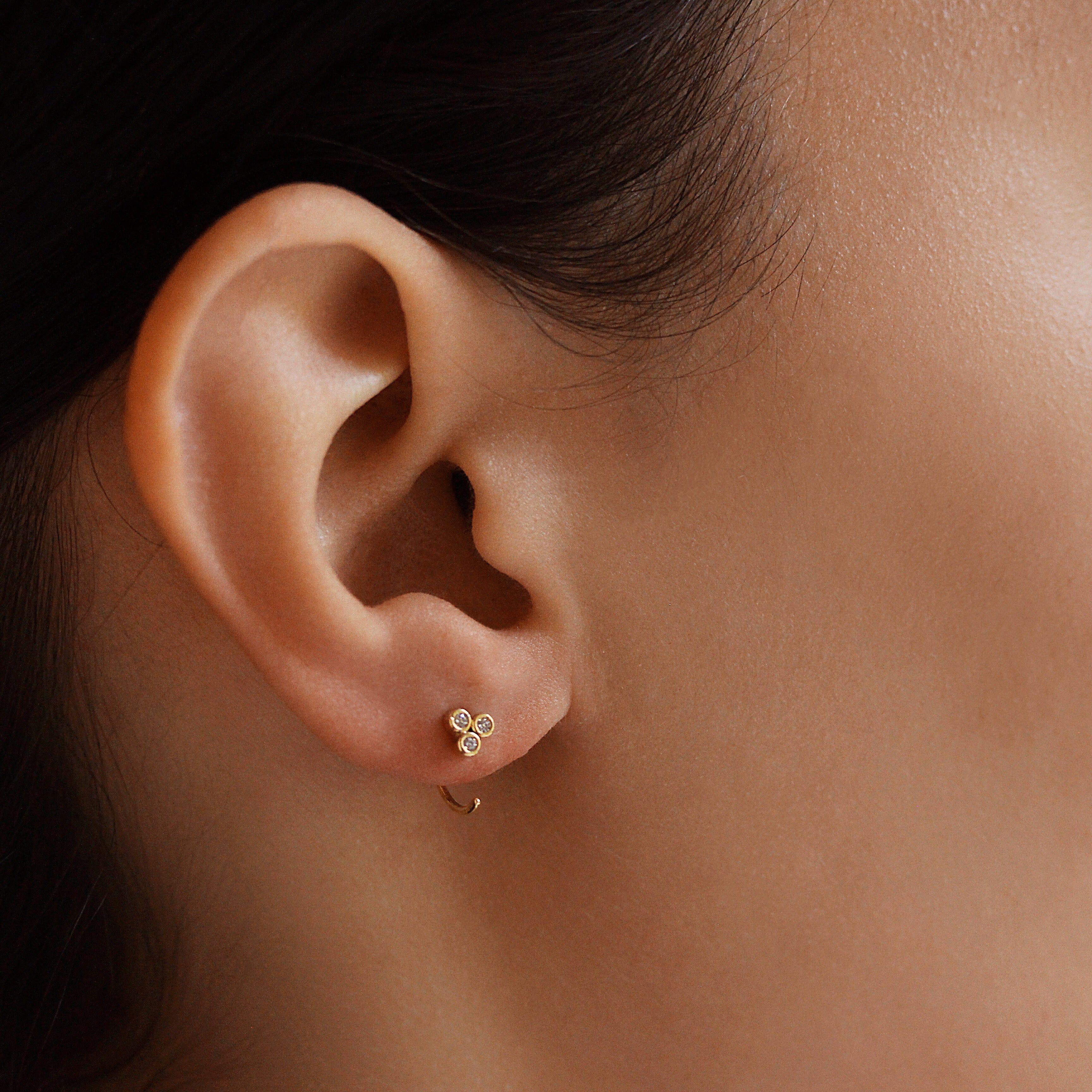 Dotted Huggie Earrings - Image 2