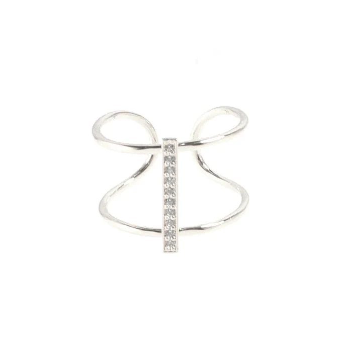 Open Bar CZ Accent Ring