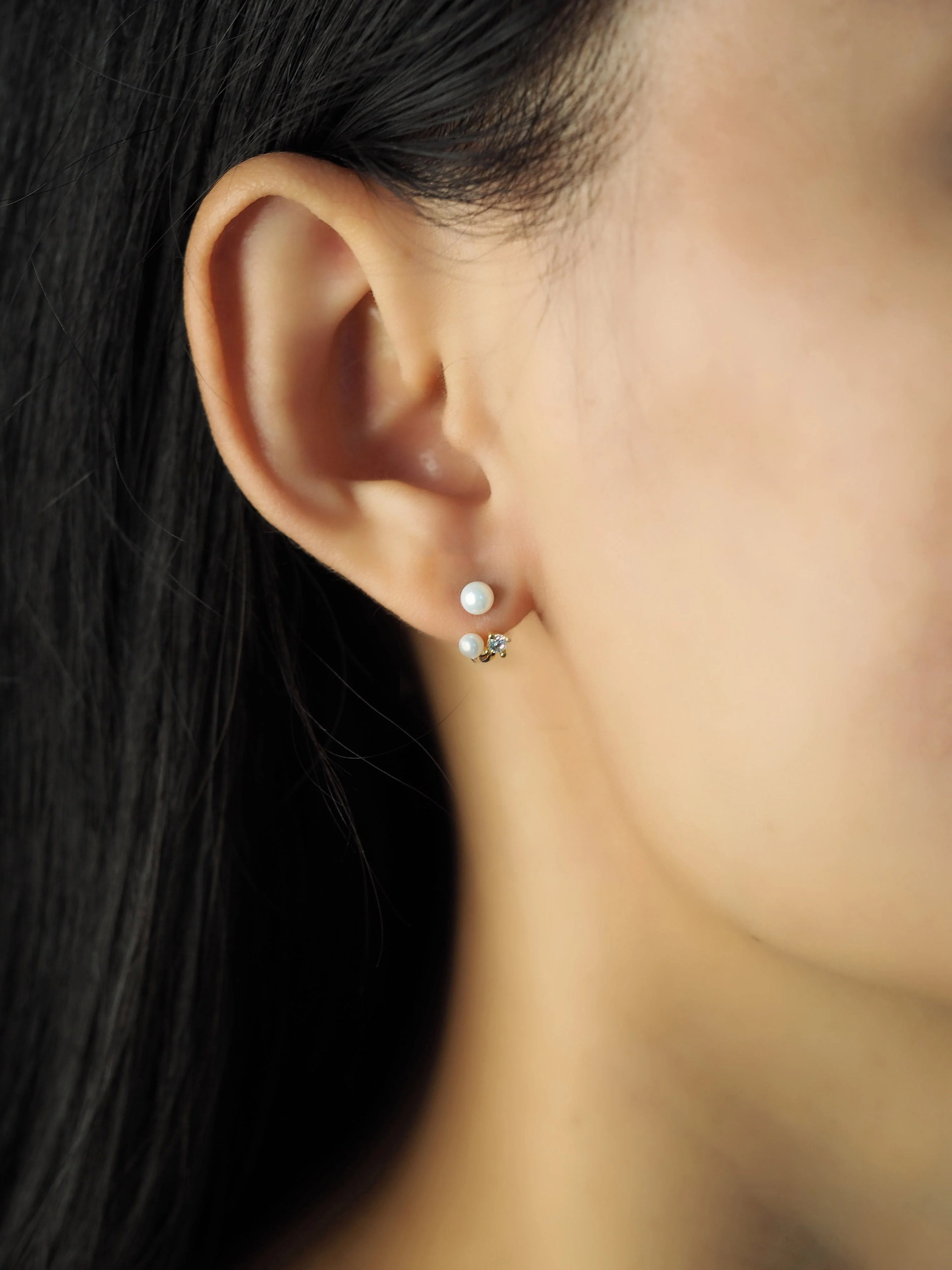 Double Pearl Ear Jacket - Image 2