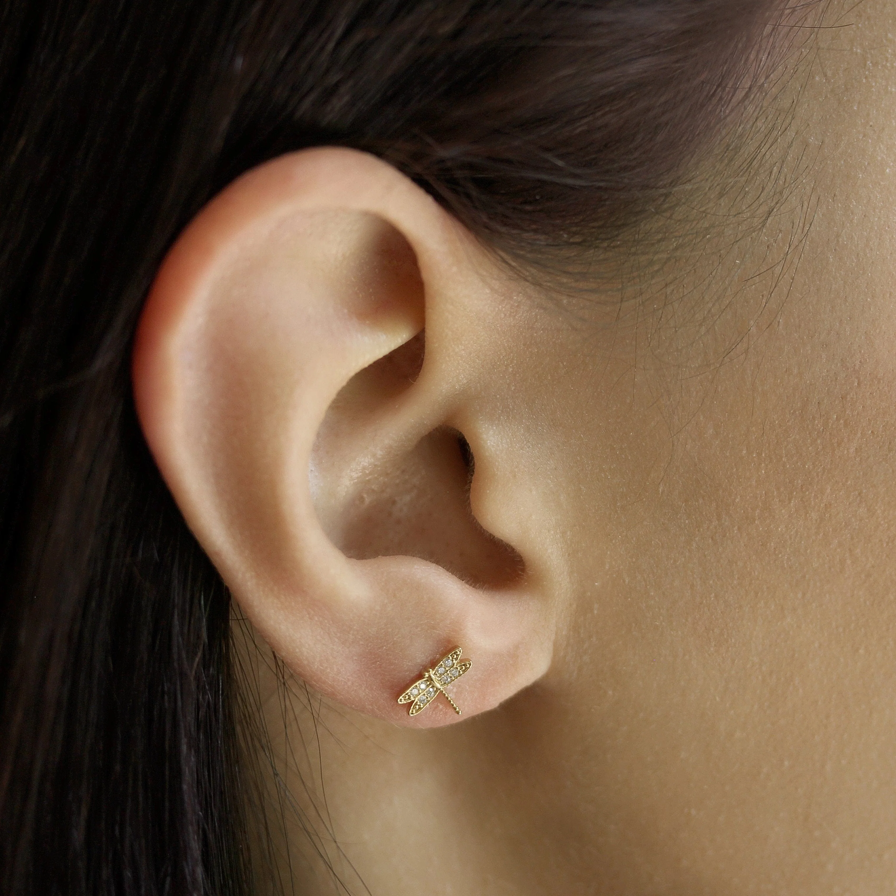 Pave Dragonfly Post Earrings - Image 2