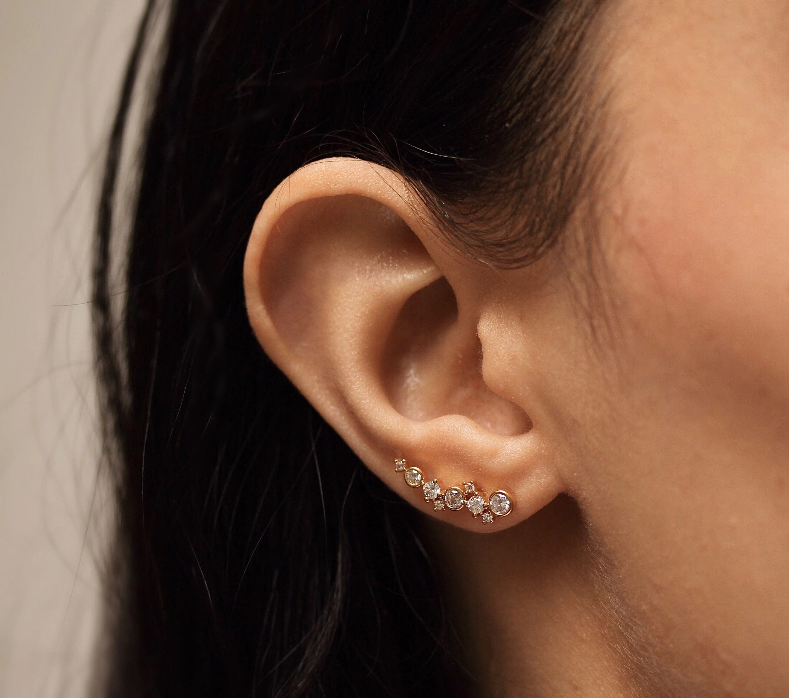 Elegant Gold Climbers With Cz Accents - Image 2