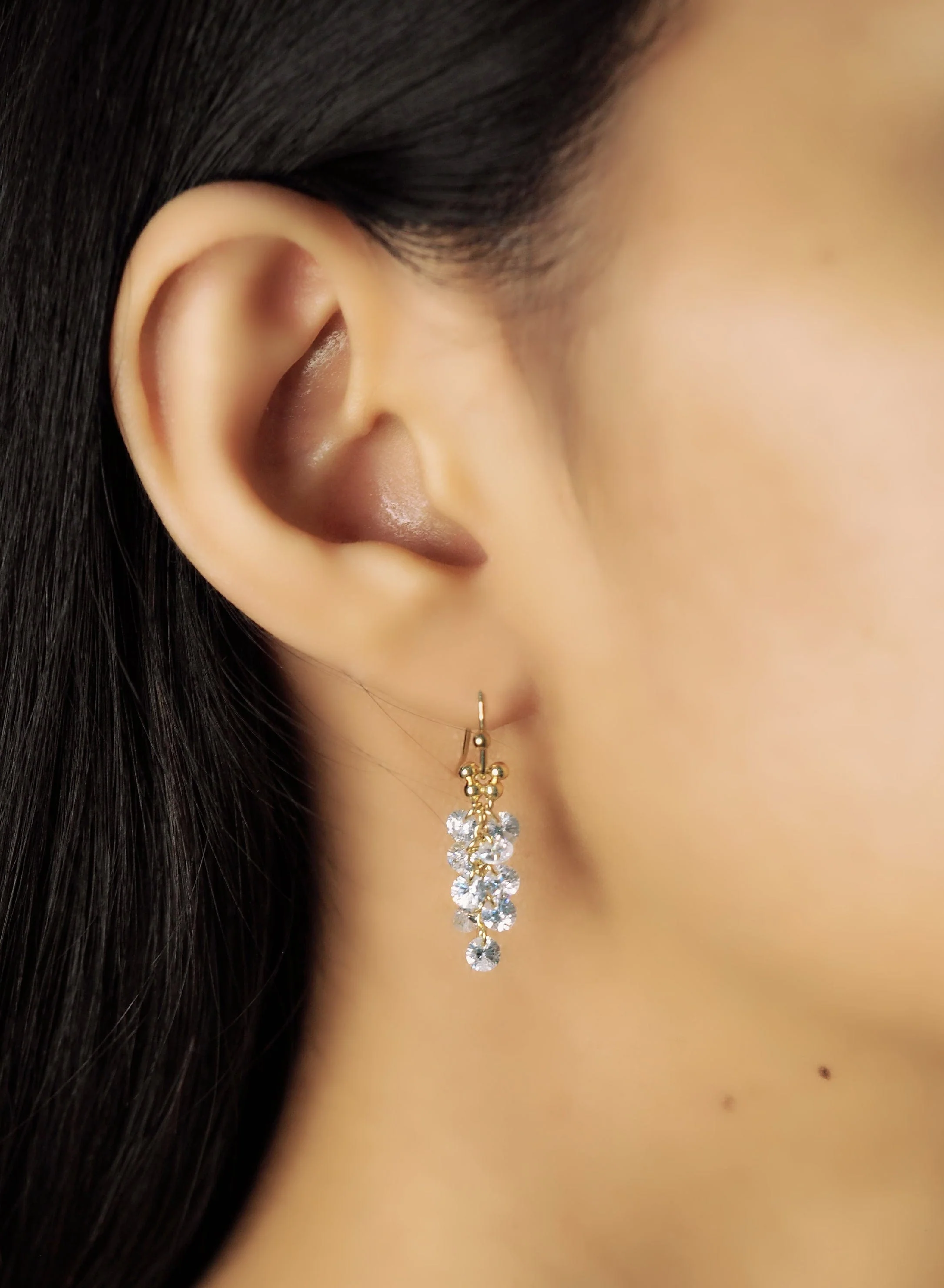 Elongated Cluster CZ Earrings - Image 2
