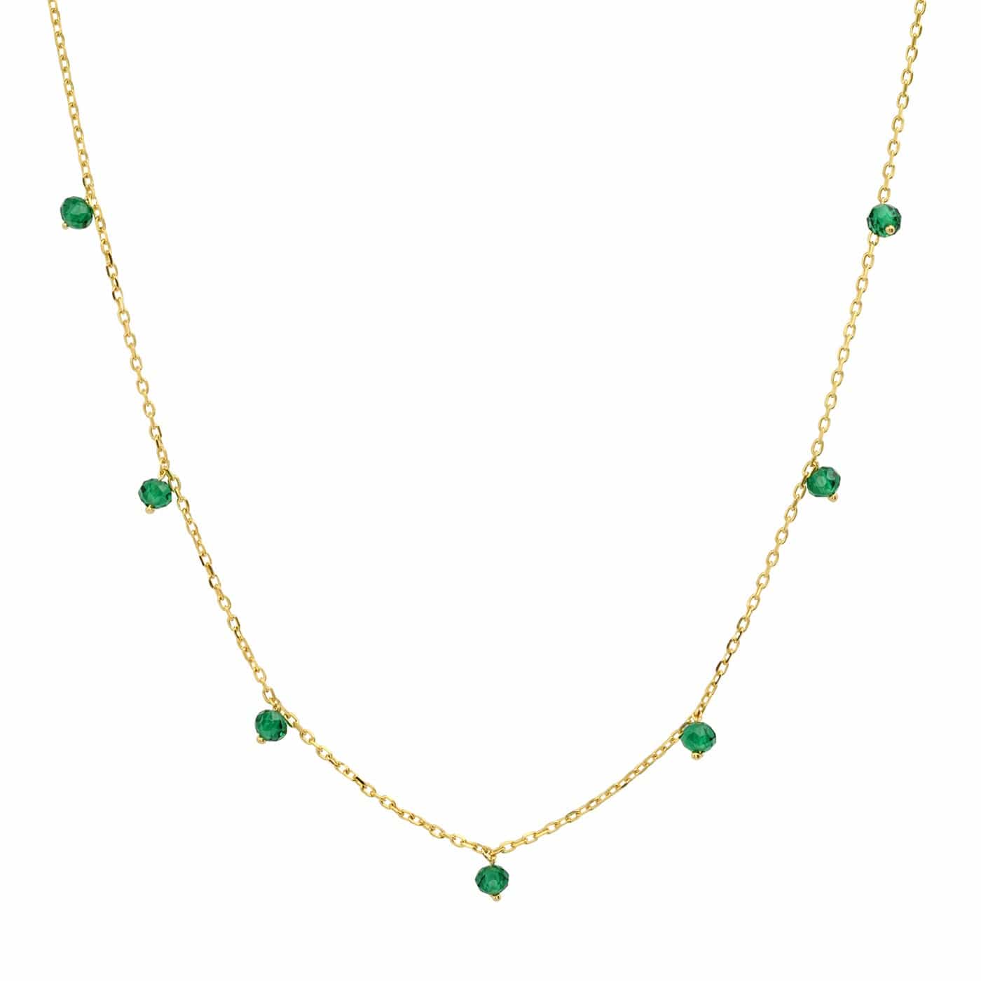 Emerald Droplet Station Necklace