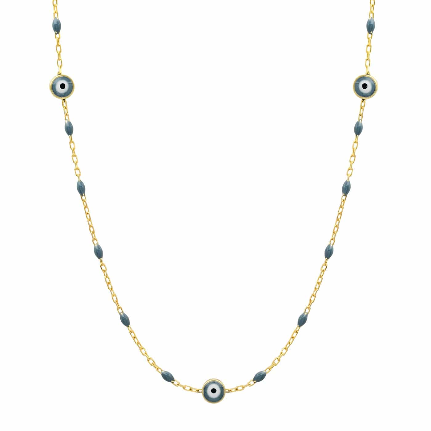 Lucky Blue Beaded Evil Eye Necklace - Image 2