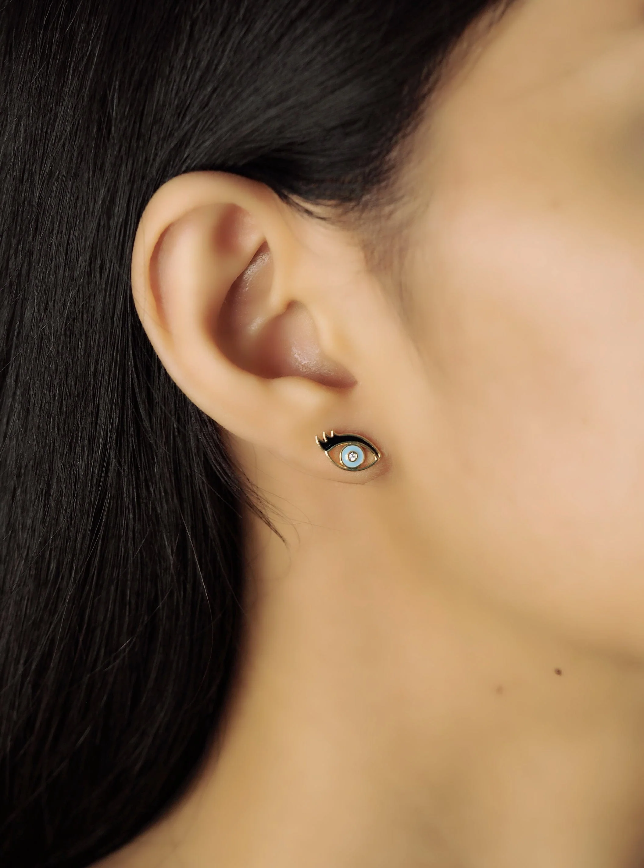 Enamel Eye With Lashes Studs - Image 2