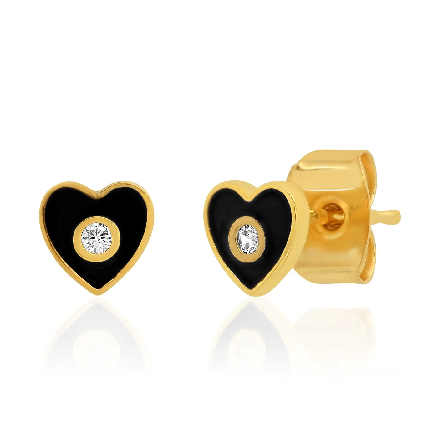 Enamel Heart Studs With CZ Accent - Image 4