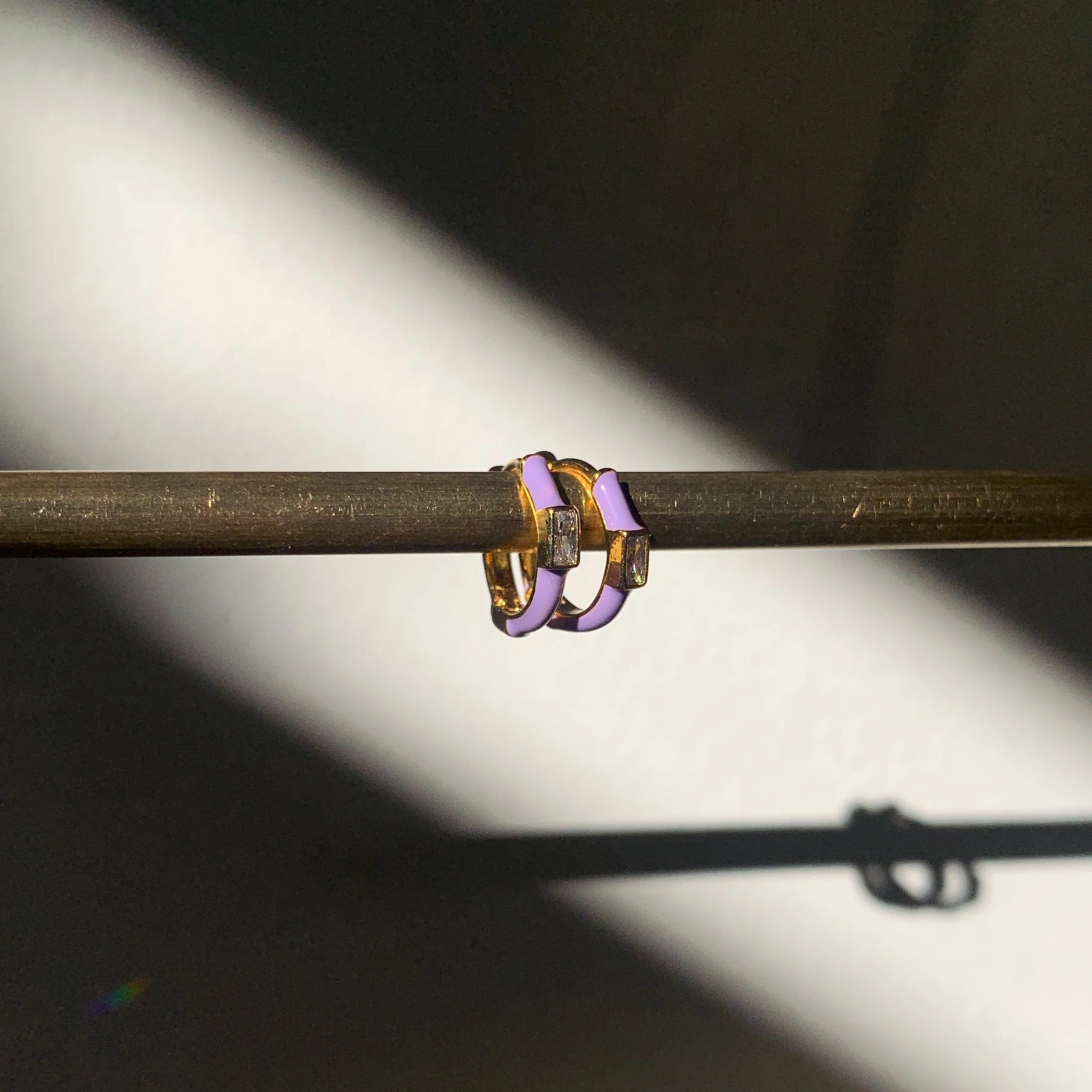 Enamel Huggie with CZ Baguette - Image 2