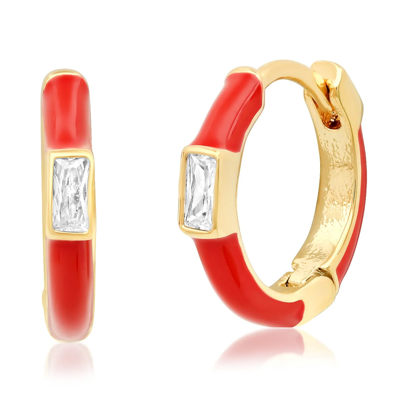Enamel Huggie with CZ Baguette - Image 3