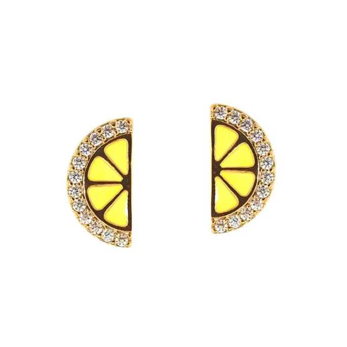 Enamel Lemon Slice Studs