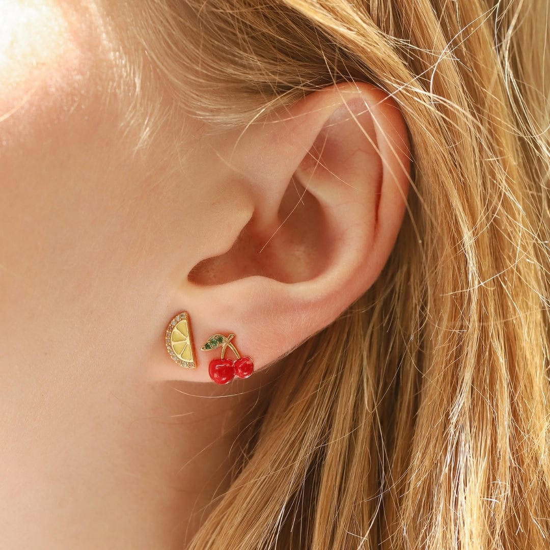 Enamel Lemon Slice Studs - Image 2