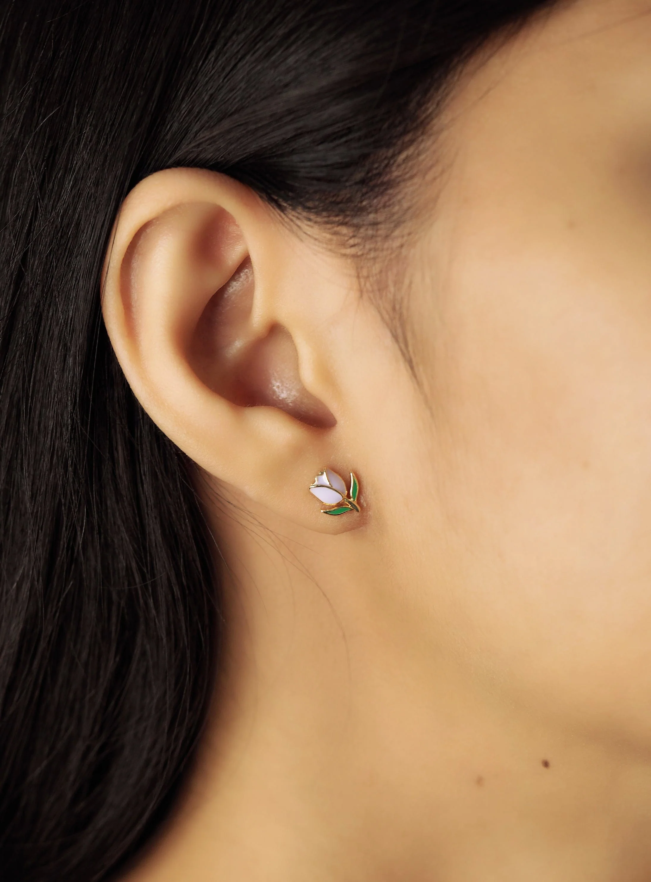 Enamel Tulip Studs - Image 2