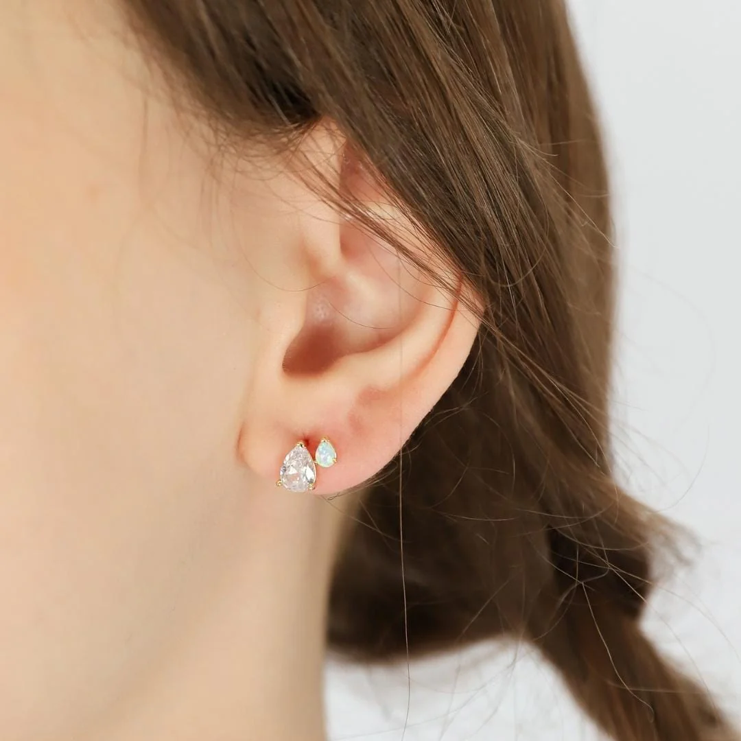 Gemma Pear Cluster Earrings - Image 2