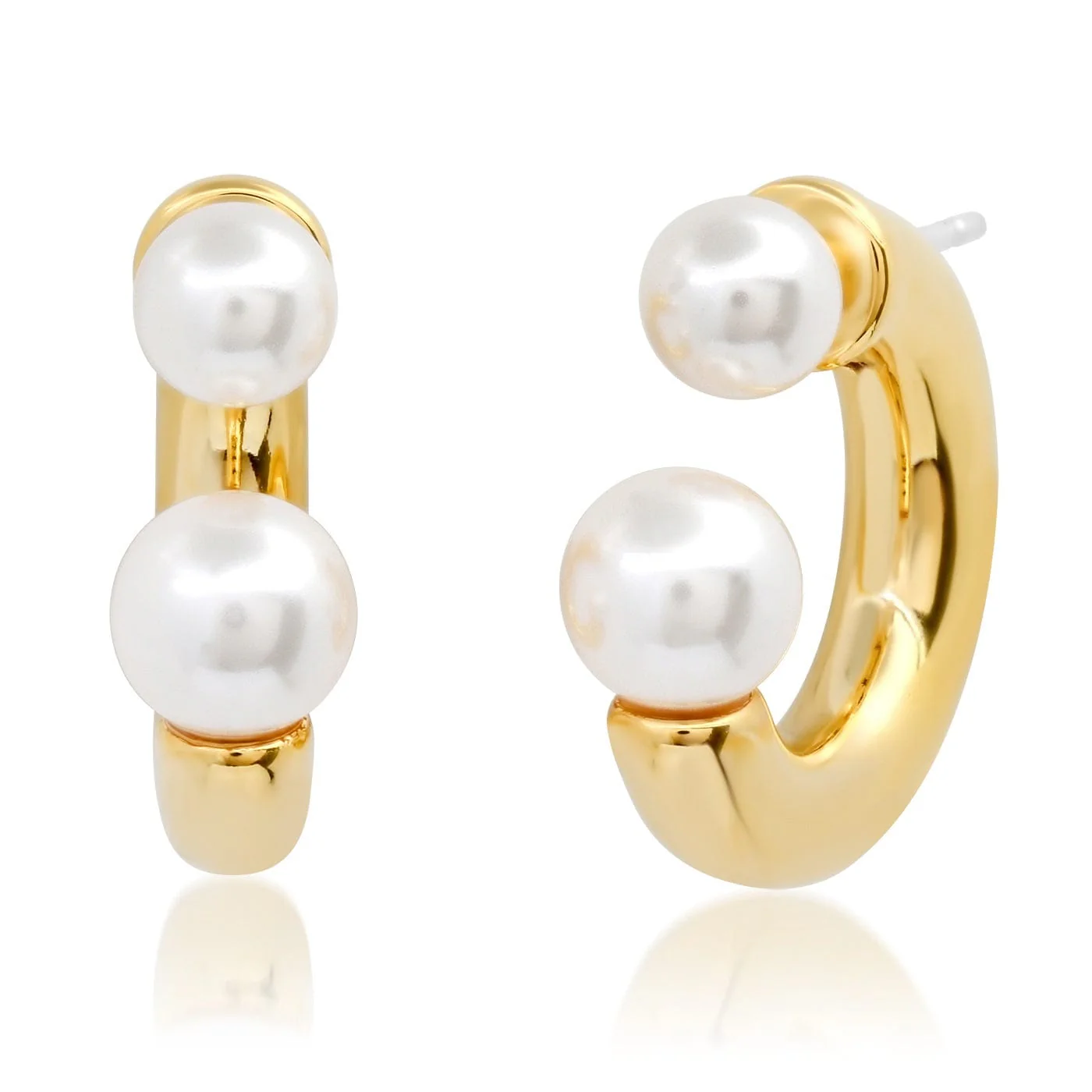Gold and Pearl Reverse Huggie