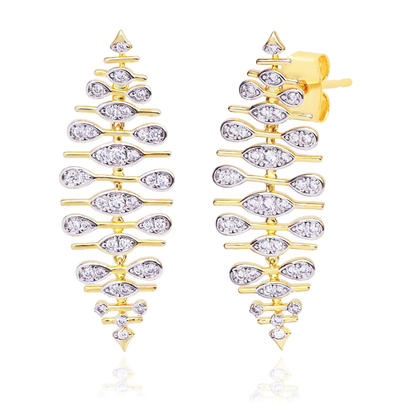 Gold CZ Drop Earrings