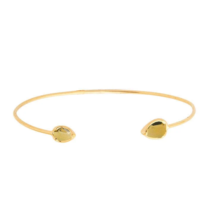 Tear Drop Stone Open Cuff Bracelet - Image 6