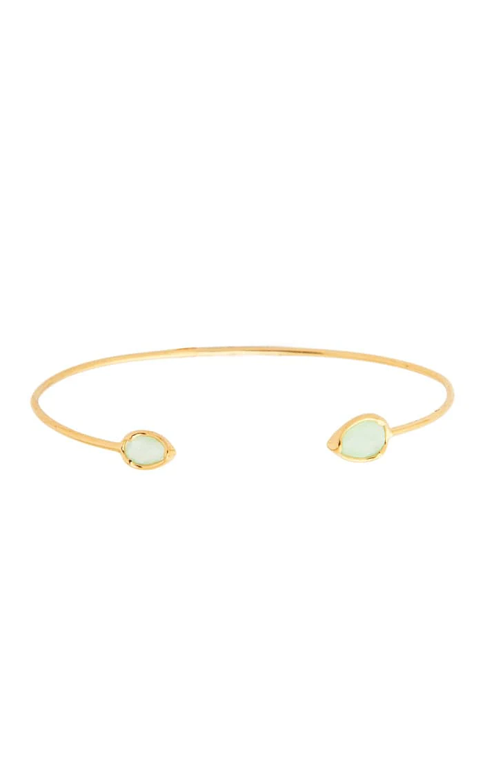 Tear Drop Stone Open Cuff Bracelet - Image 7