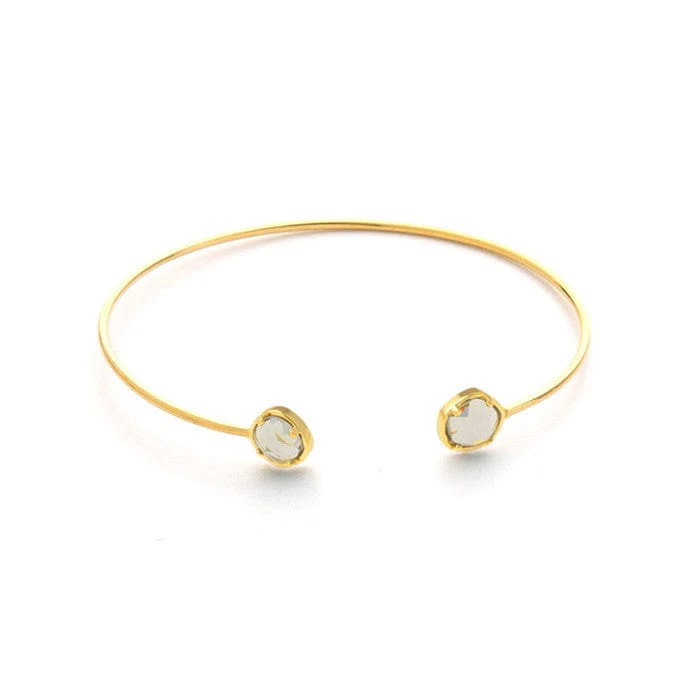 Colorful Stone Open Cuff Bracelet - Image 2