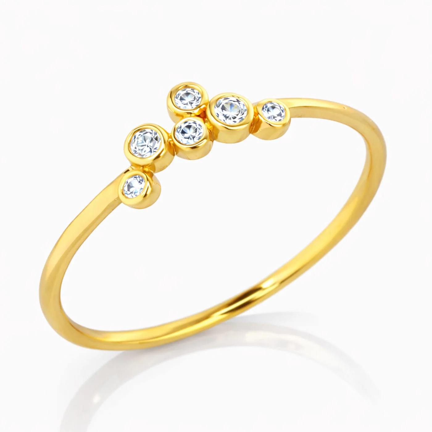 Gold CZ Cluster Ring | Stackable