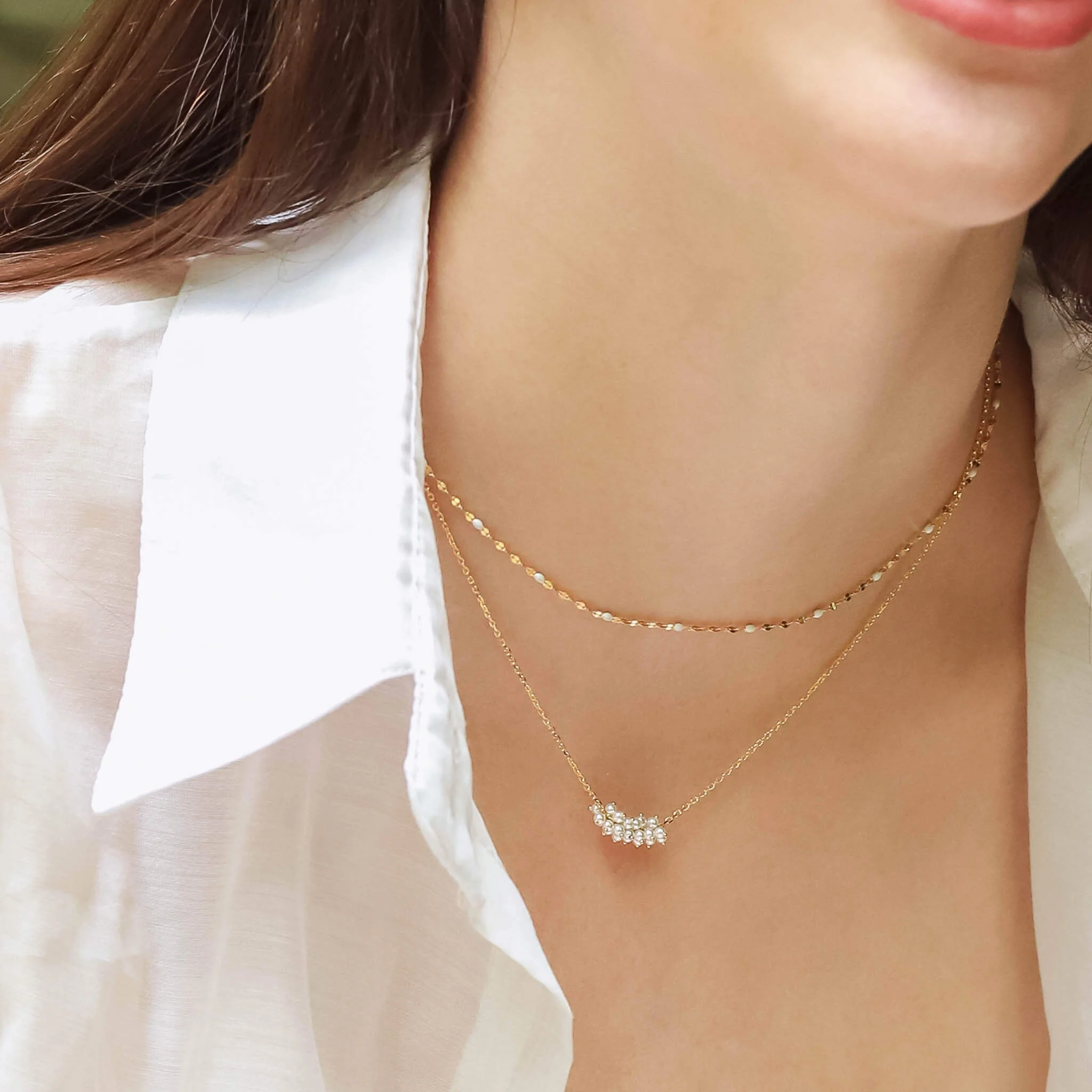 Gold Vermeil Pearl Teardrop Necklace - Image 3