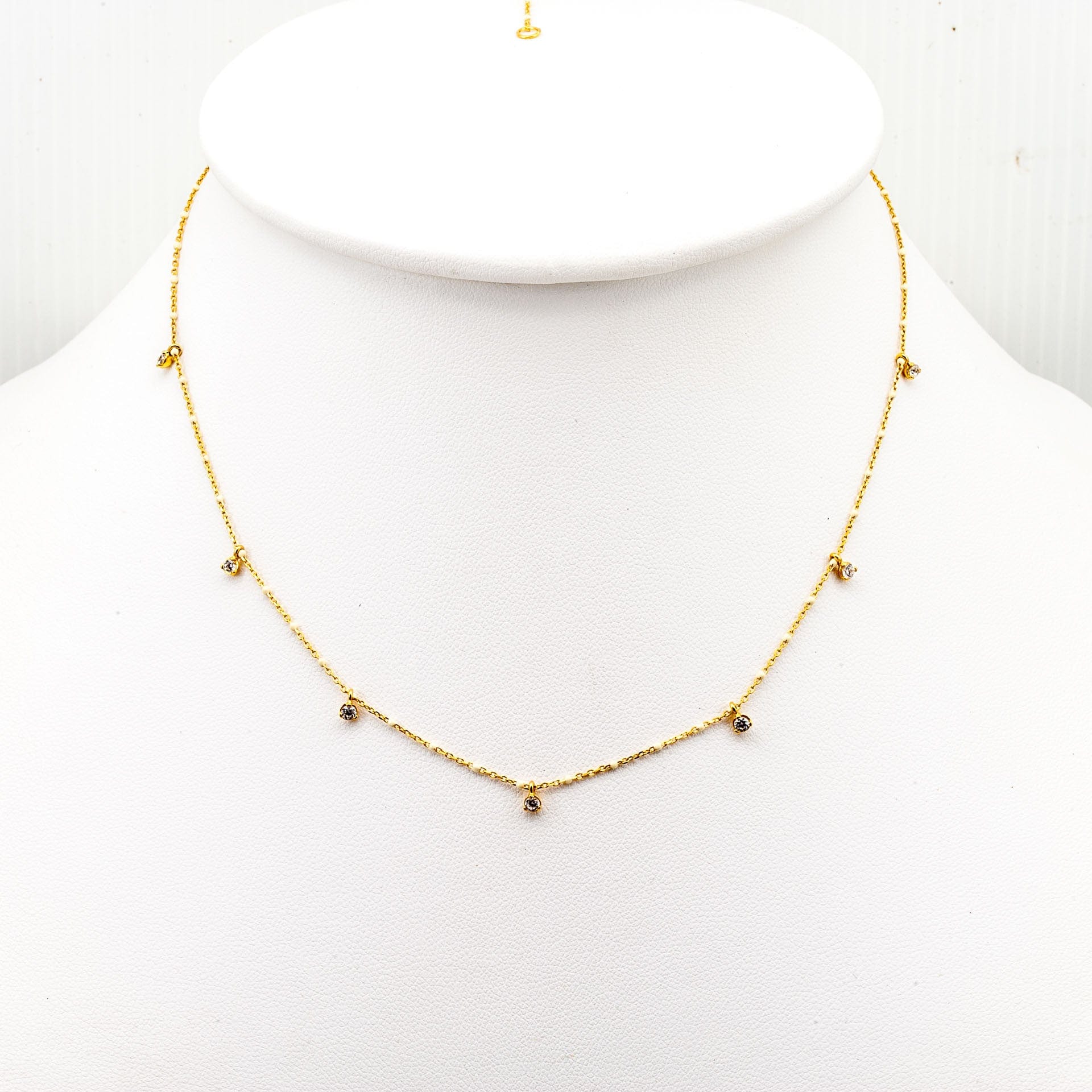 Gold Vermeil Enamel with Stationed Charm Necklace - Image 2