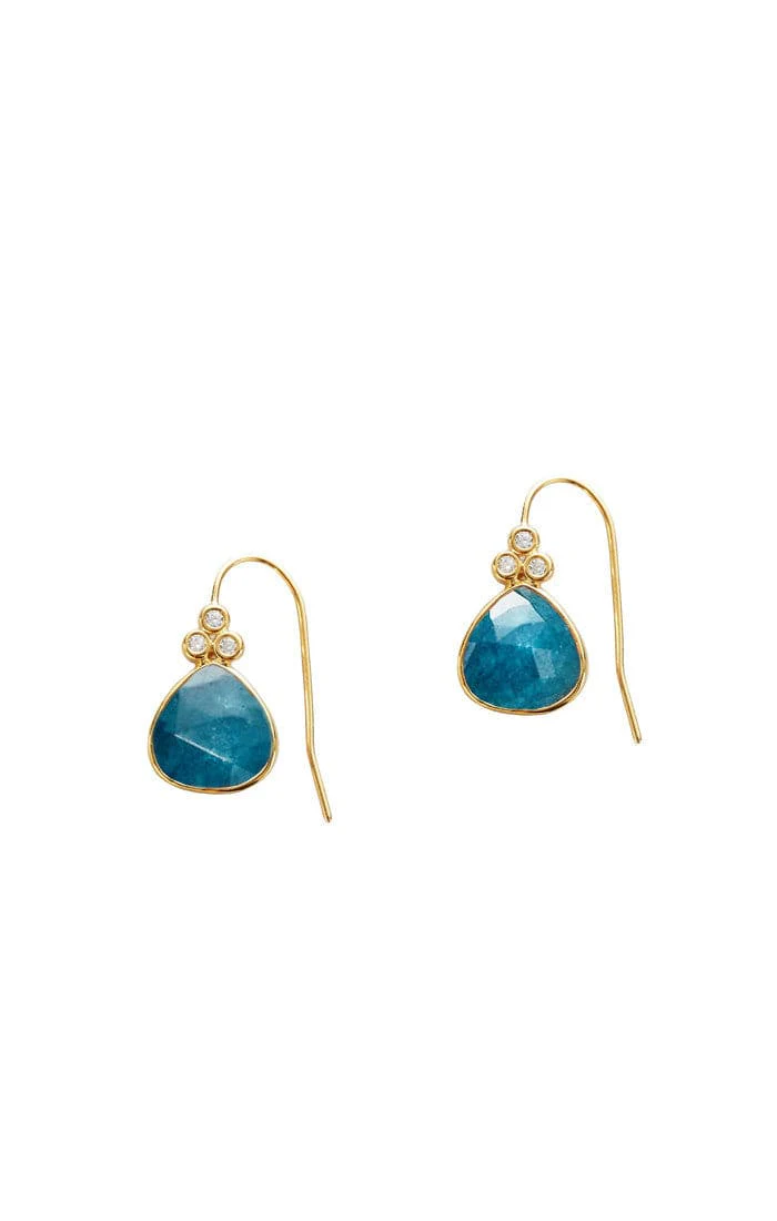 Stone Drop Earring With Triple CZ Detail - Image 5
