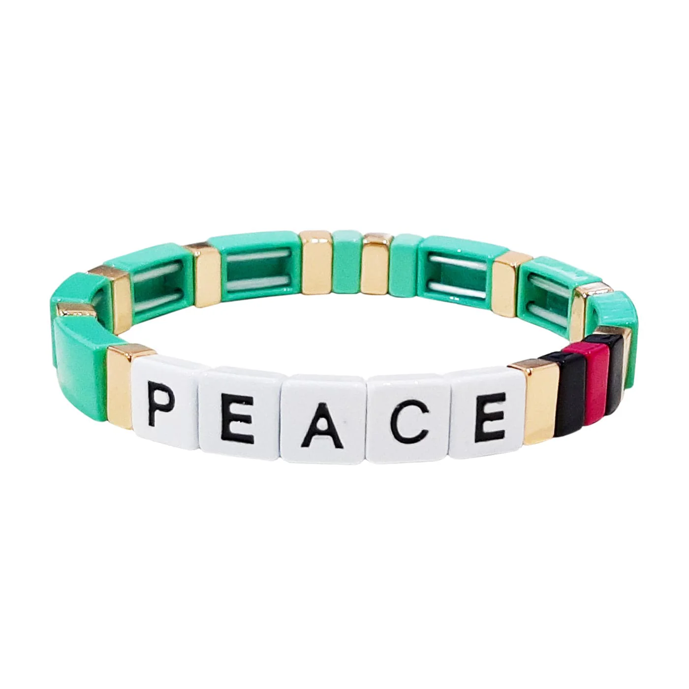 Peace Beaded Stretch Bracelet