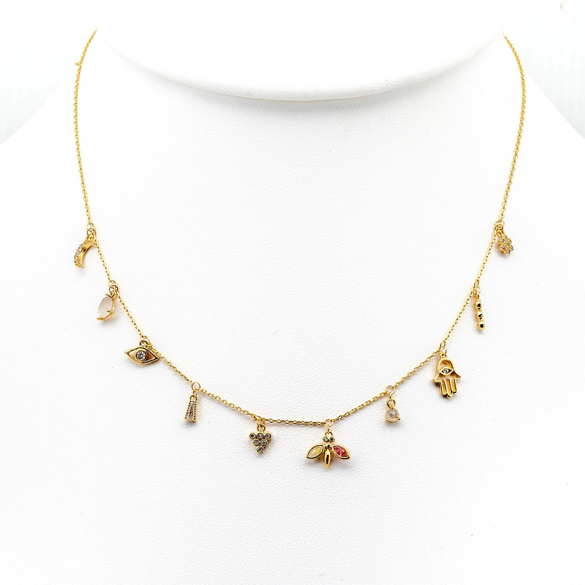 Hamsa Gold Charm Necklace - Image 2