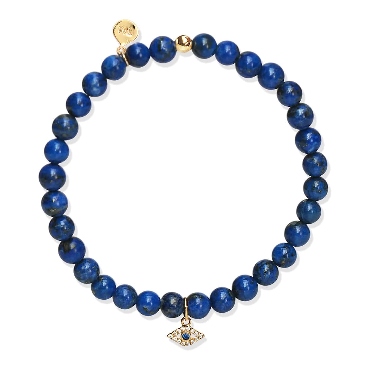 Lapis Evil Eye Beaded Stretch Bracelet