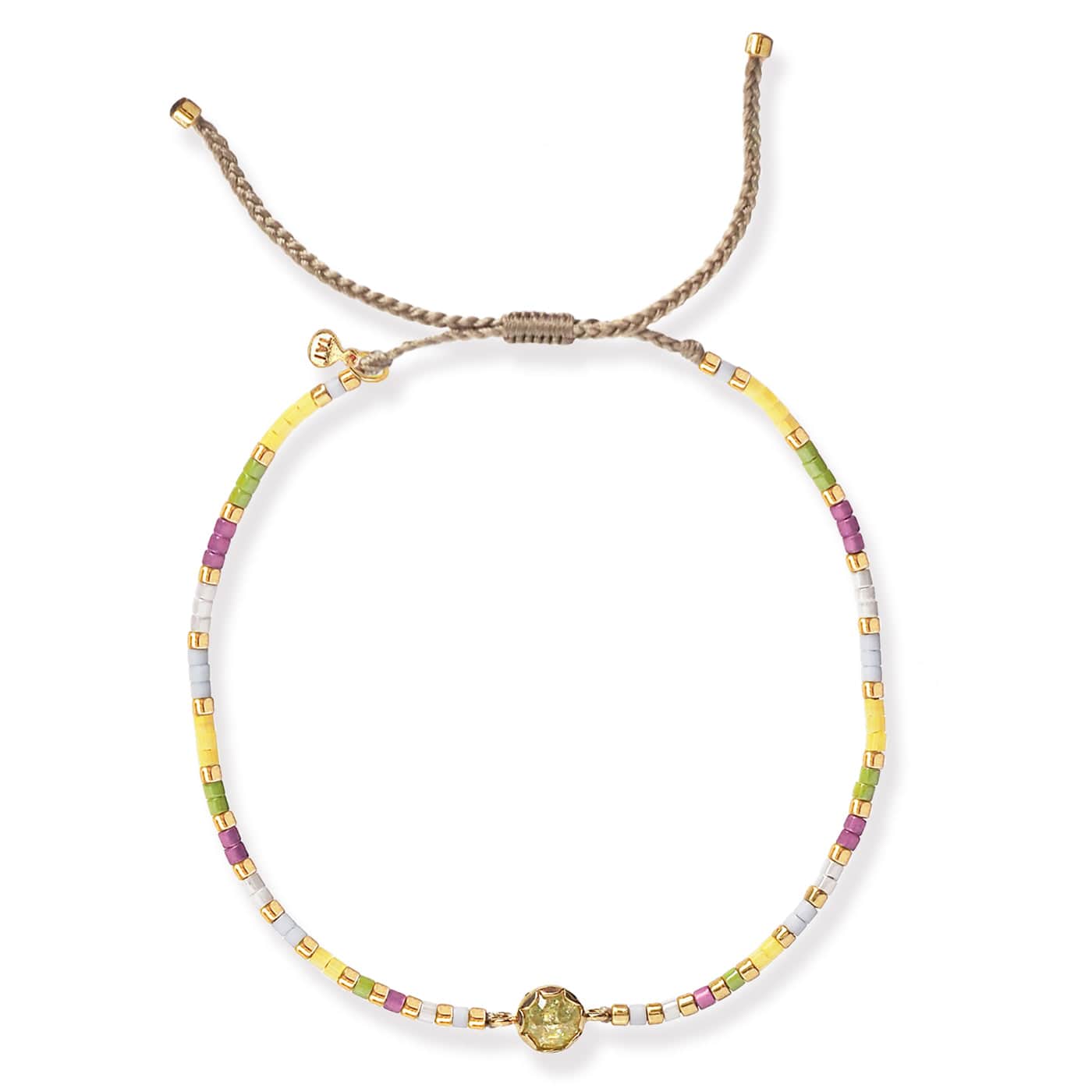 Handmade Beaded Bracelet With Glass Stone Accent - Image 2