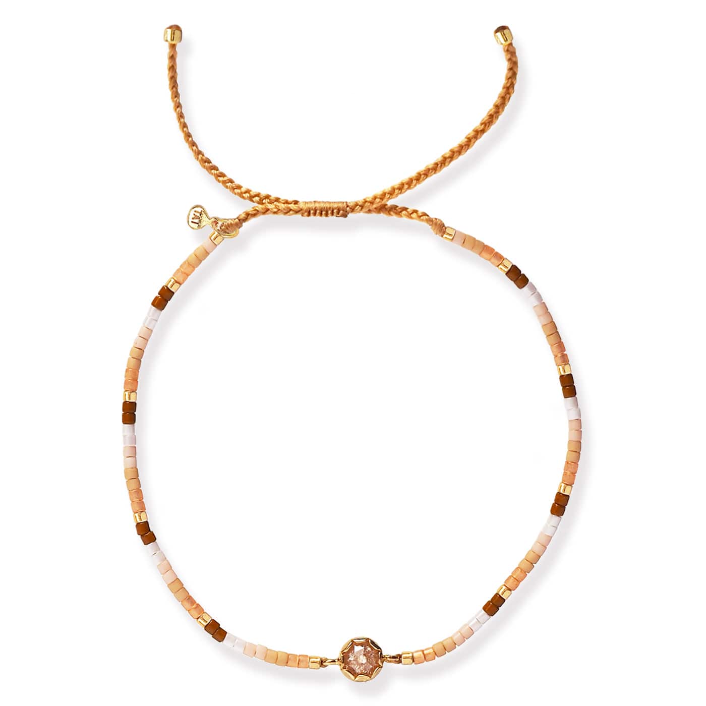 Handmade Beaded Bracelet With Glass Stone Accent - Image 3