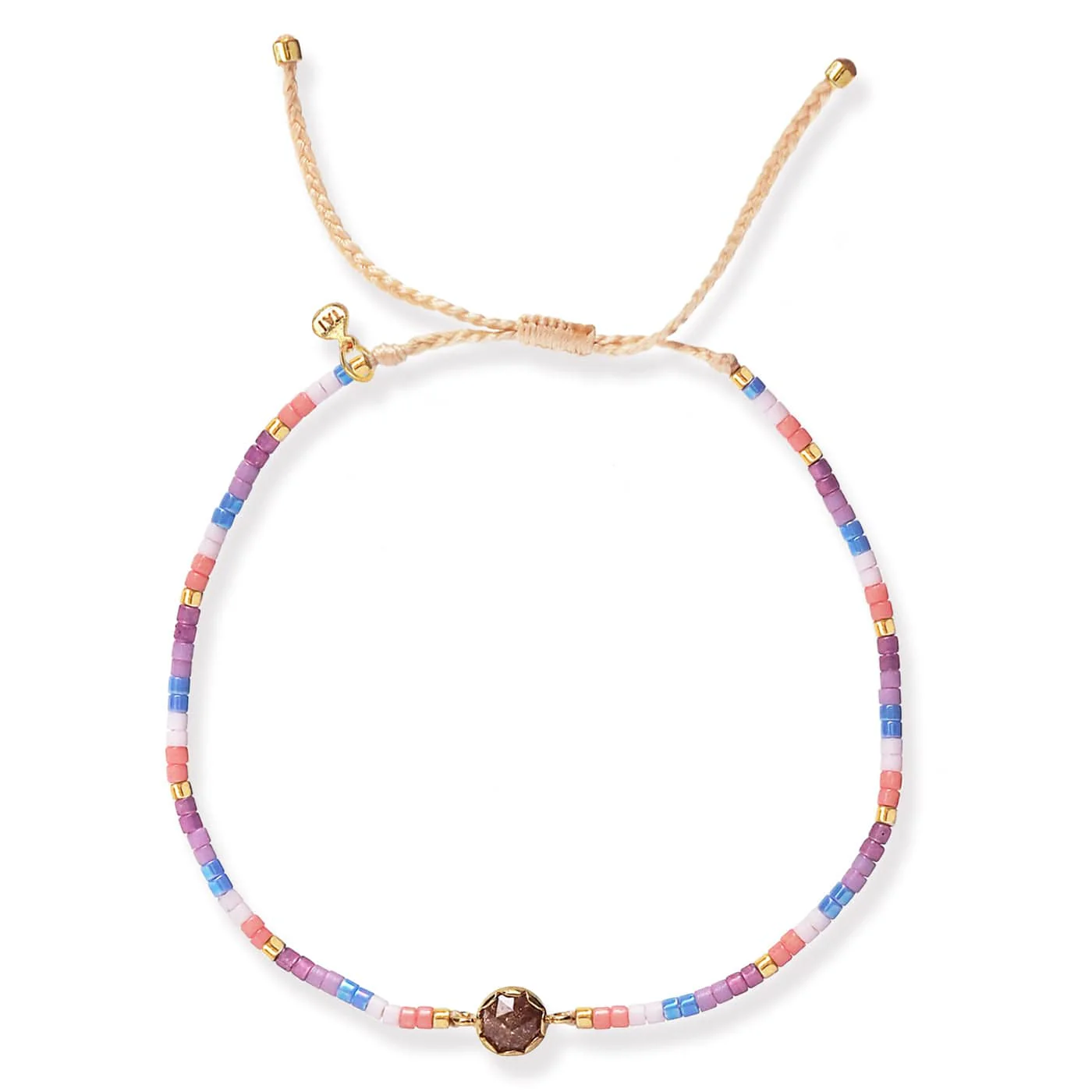 Handmade Beaded Bracelet With Glass Stone Accent - Image 4