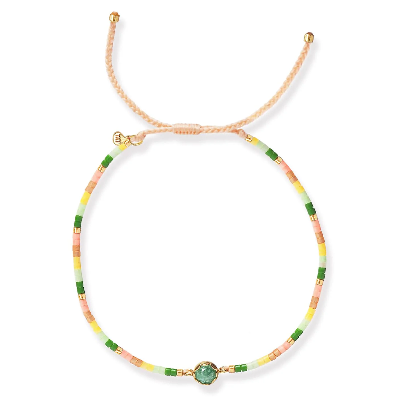 Handmade Beaded Bracelet With Glass Stone Accent - Image 6